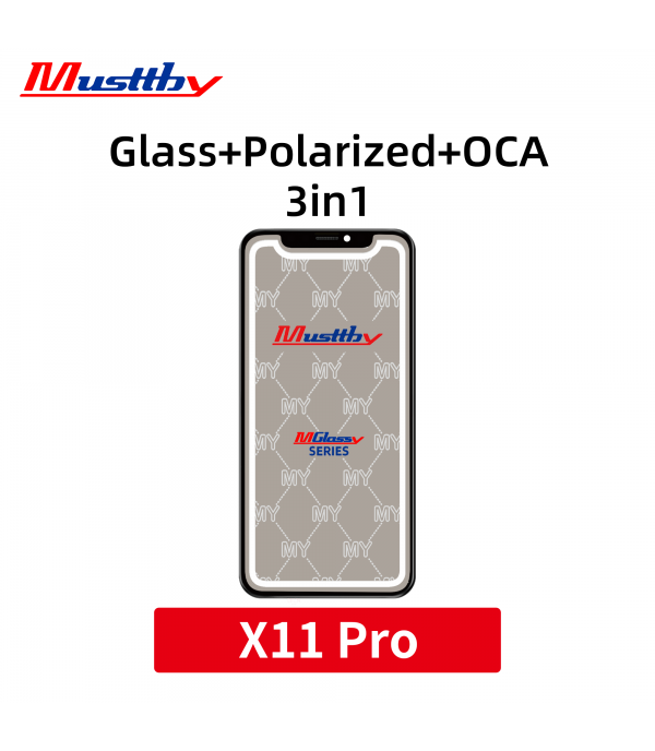 Стекло для переклейки iPhone 11  Pro + OCA + Polarized film Musttby MyGlass 1:1